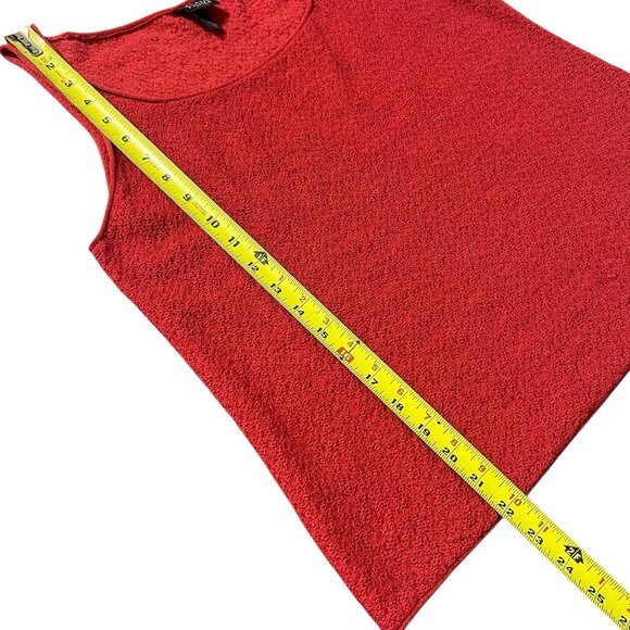 Eileen Fisher Sweater Cardigan & Tank Set Wool Red Size PL Textured Open Front - Picture 10 of 12